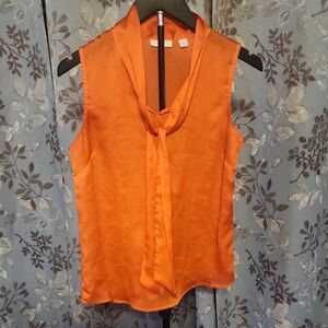 New York & Company Orange Sleeveless Blouse